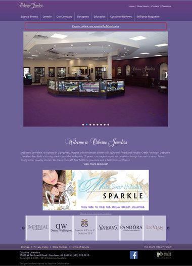 Jewellery website templates example home page using Esben template