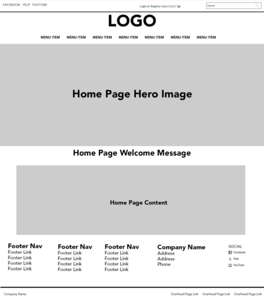 Jewelry website design framework layout of the home page using Freesia template