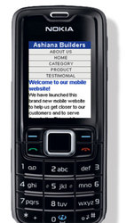 mobile website on a Nokia feature phone